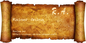 Rainer Anina névjegykártya
